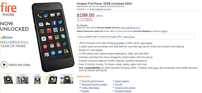 Fotografía - Gotas [Alerta Trato] Amazon The Fire Teléfono Down To $ 189 para el de 32 GB desbloqueado Modelo, que incluye un año del primer